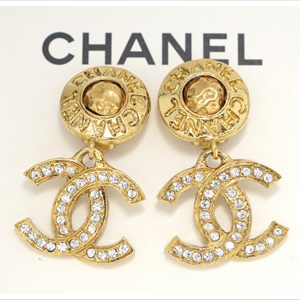 Chanel Vintage dangle clip on earrings